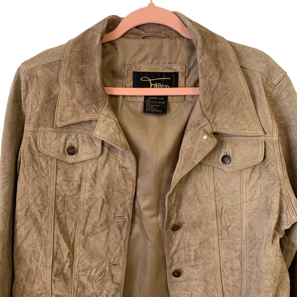 Fabio | Large | Women's Vintage Tan Leather Jacket - Picture 4 of 6